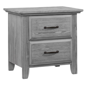 Graphite Gray Wood Oxford Baby Willowbrook 2 Drawer Nightstand - Angle View | Bambi Baby
