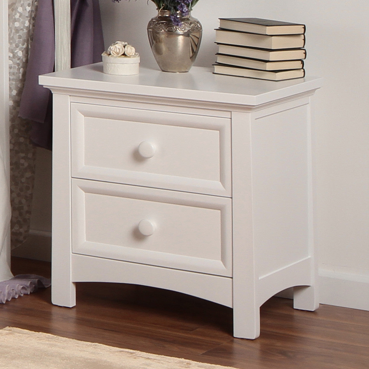 Silva Serena Nightstand in White- Bambi Baby