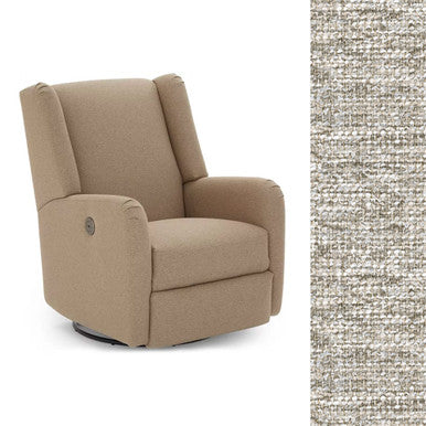 Best Chairs Shaylyn Power Swivel Glider Recliner in Pashmina- Bambi Baby