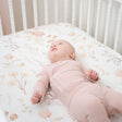Crane Baby Violet Floral 100% Cotton Sateen Fitted Crib Sheet - Bambi Baby