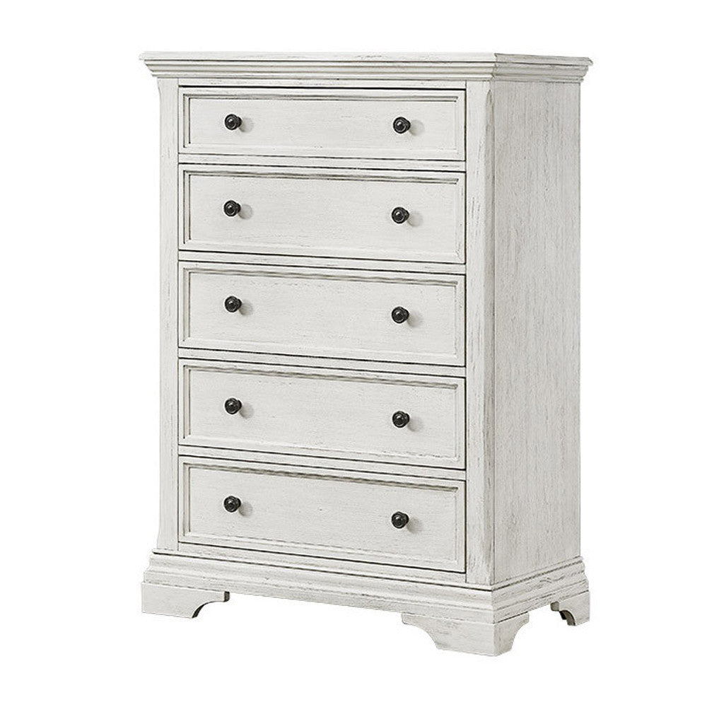Westwood Olivia 2 Piece Nursery Set - Arched Crib and 5 Drawer Chest in Brushed White- Bambi Baby