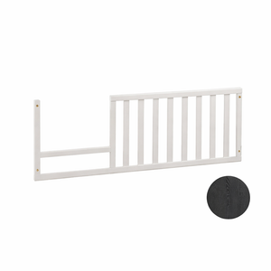 Black Wood Grain Sissi Toddler Crib Conversion Gate with Swatch - Front View | Bambi Baby