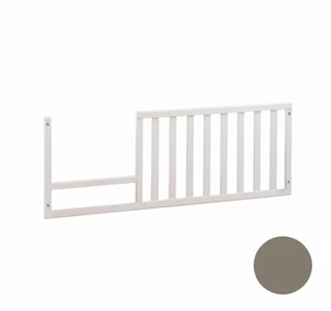 Greige Wood Sissi Toddler Gate with Color Swatch - Front View | Bambi Baby