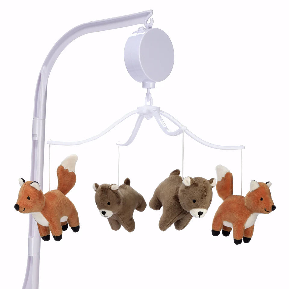 Bedtime Originals Sleepytime Bear & Fox Musical Baby Crib Mobile Soother Toy- Bambi Baby