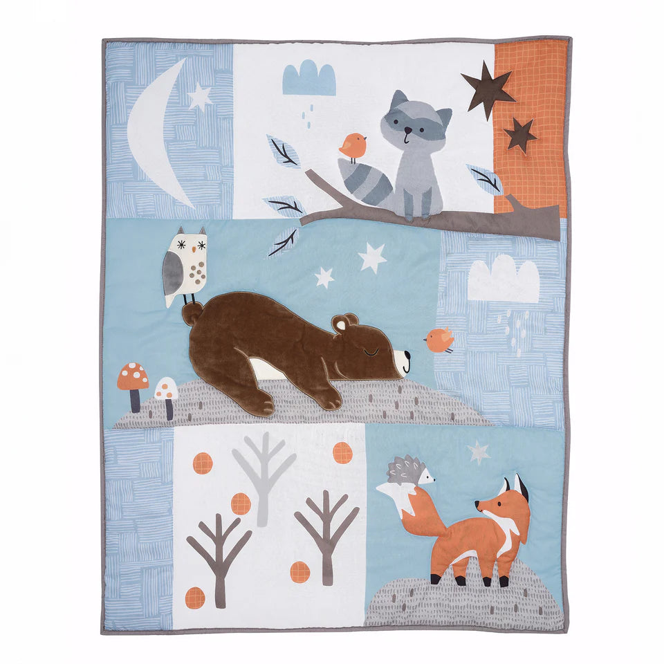 Bedtime Originals Sleepytime Bear Woodland 3-Pc Baby Nursery Crib Bedding Set- Bambi Baby