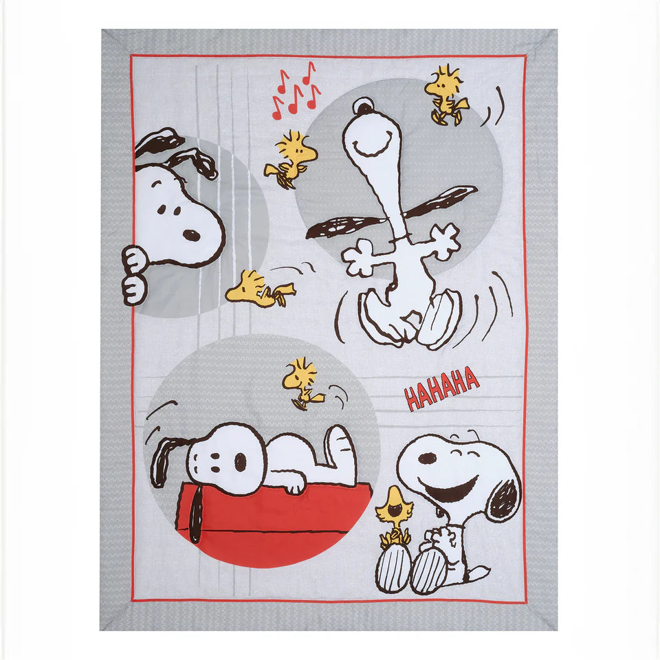 Bedtime Originals Snoopy Love 4-Piece Toddler Bedding Set - Gray/Red/White- Bambi Baby
