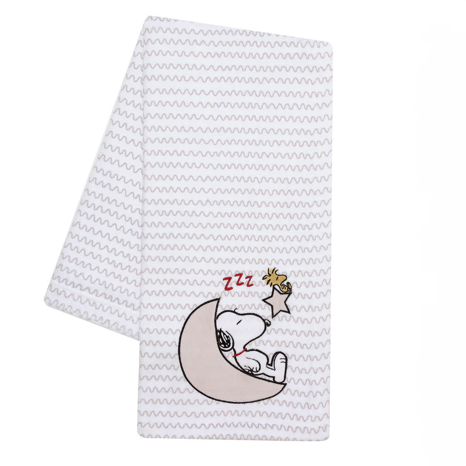 Bedtime Originals Snoopy Love Soft White/Taupe Fleece Baby Blanket w/ –  Bambi Baby, image size:960x960