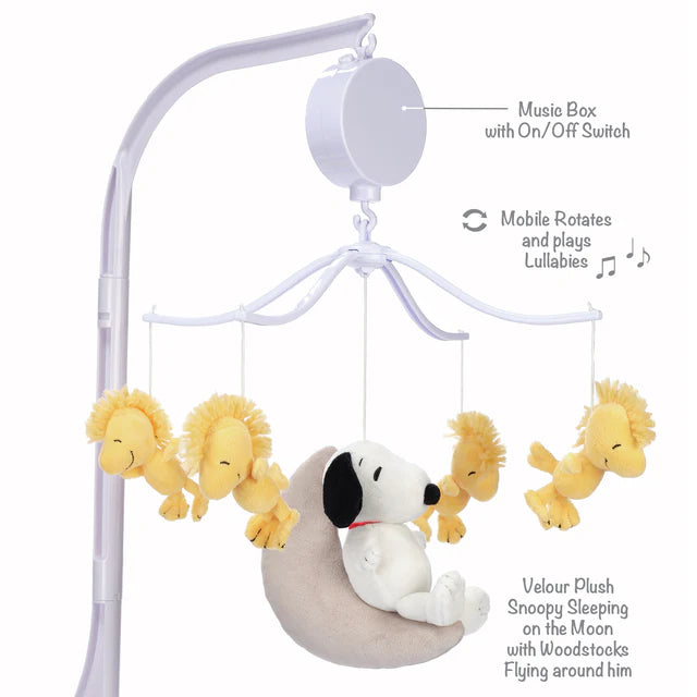 Bedtime Originals Snoopy Love Musical Baby Crib Mobile Soother Toy- Bambi Baby