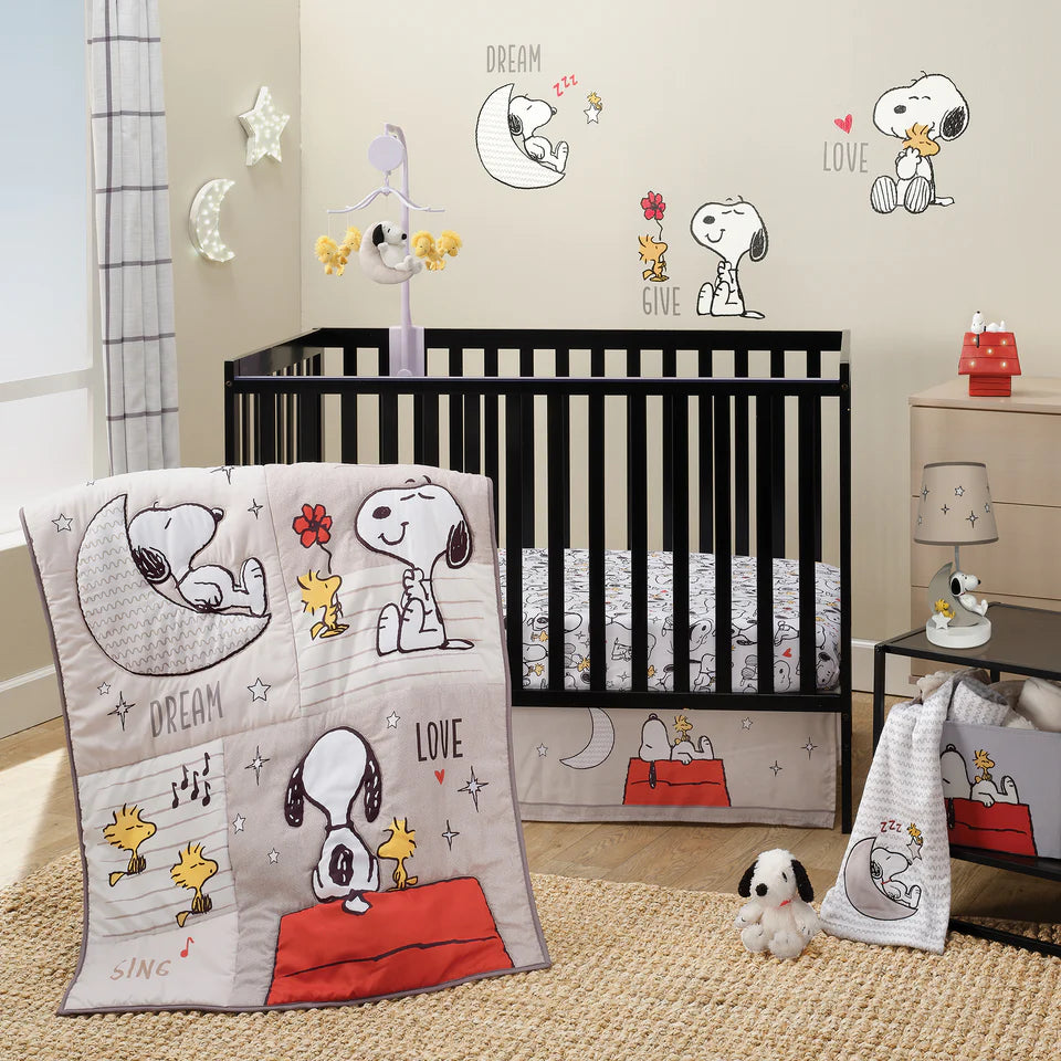 Bedtime Originals Snoopy Love Wall Decals/Stickers w/ Woodstock, Stars, & Moon- Bambi Baby