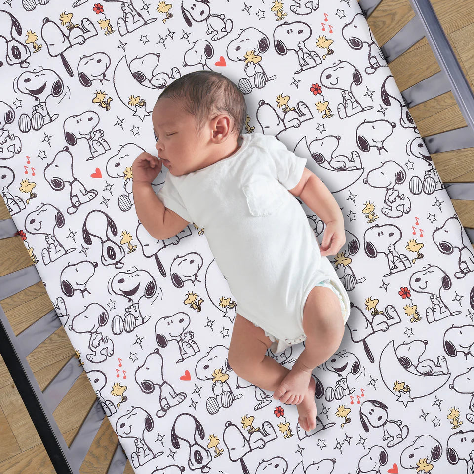 Bedtime Originals Snoopy Love Infant Baby/Toddler Fitted Crib Sheet- Bambi Baby