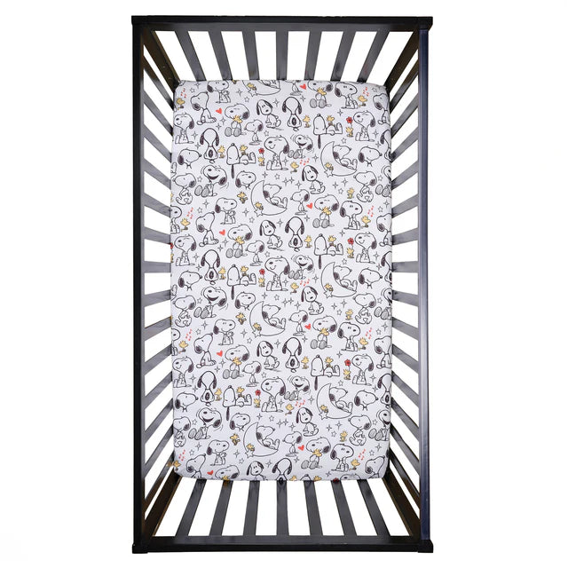 Bedtime Originals Snoopy Love Infant Baby/Toddler Fitted Crib Sheet- Bambi Baby
