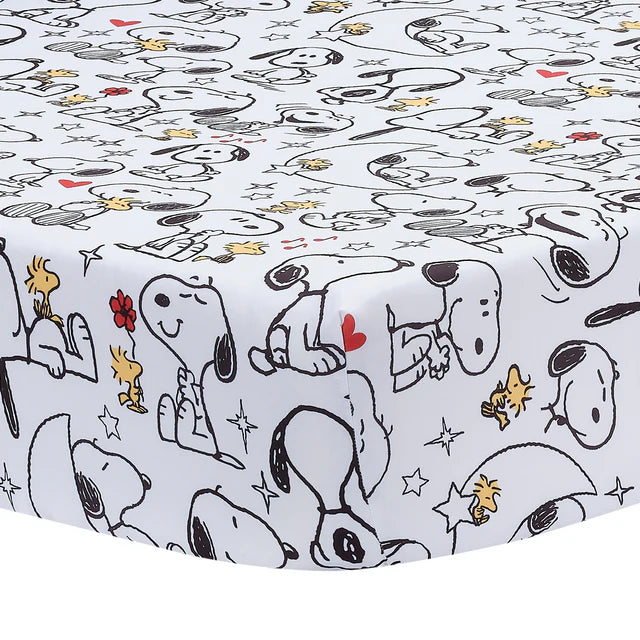 Bedtime Originals Snoopy Love 3-Piece Infant Baby Nursery Crib Bedding Set- Bambi Baby