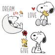 Bedtime Originals Snoopy Love Wall Decals/Stickers w/ Woodstock, Stars, & Moon - Bambi Baby