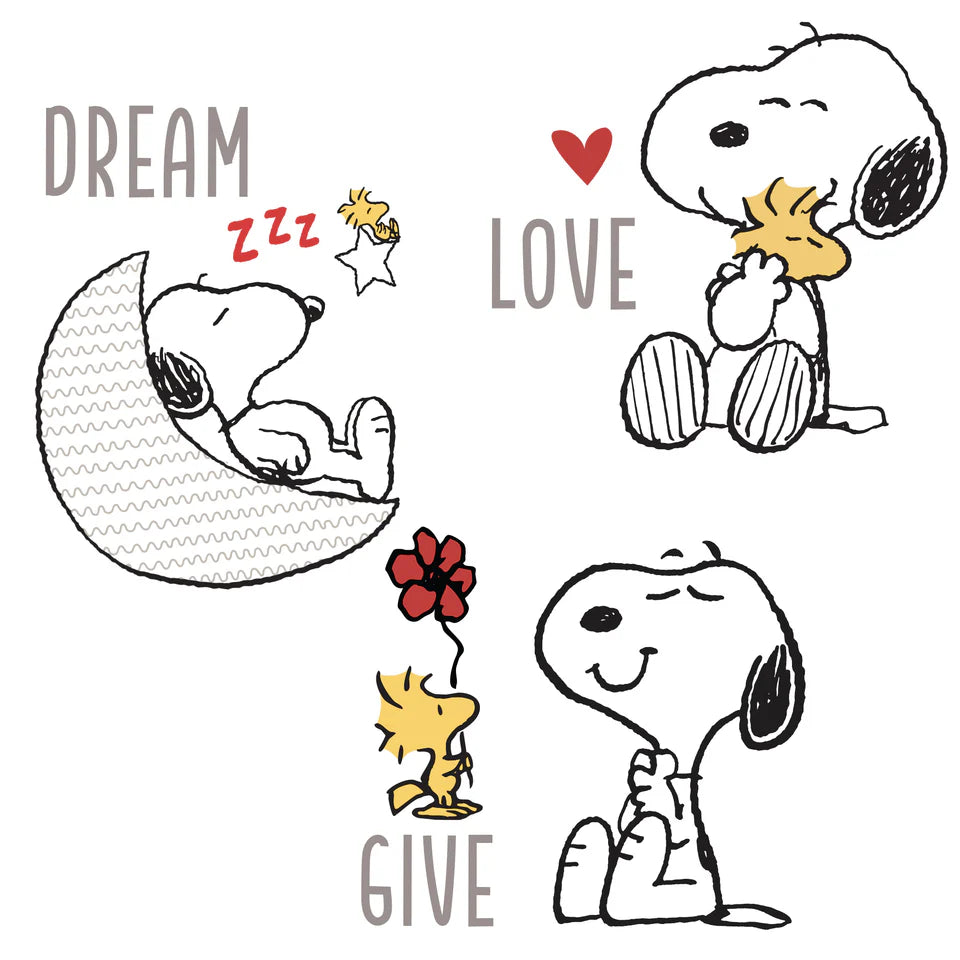 Bedtime Originals Snoopy Love Wall Decals/Stickers w/ Woodstock, Stars, & Moon- Bambi Baby