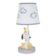 Lambs & Ivy Classic Snoopy & Friends White/Gray Nursery Lamp with Shade & Bulb - Bambi Baby