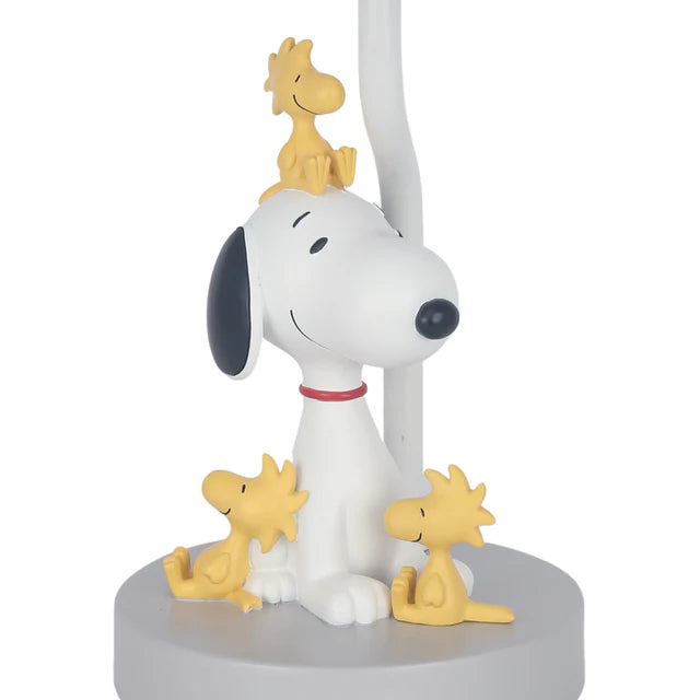 Lambs & Ivy Classic Snoopy & Friends White/Gray Nursery Lamp with Shade & Bulb- Bambi Baby
