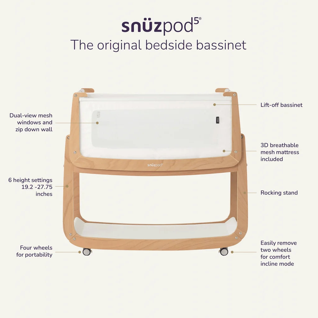 Snuz SnuzPod5 Bedside Bassinet- Bambi Baby