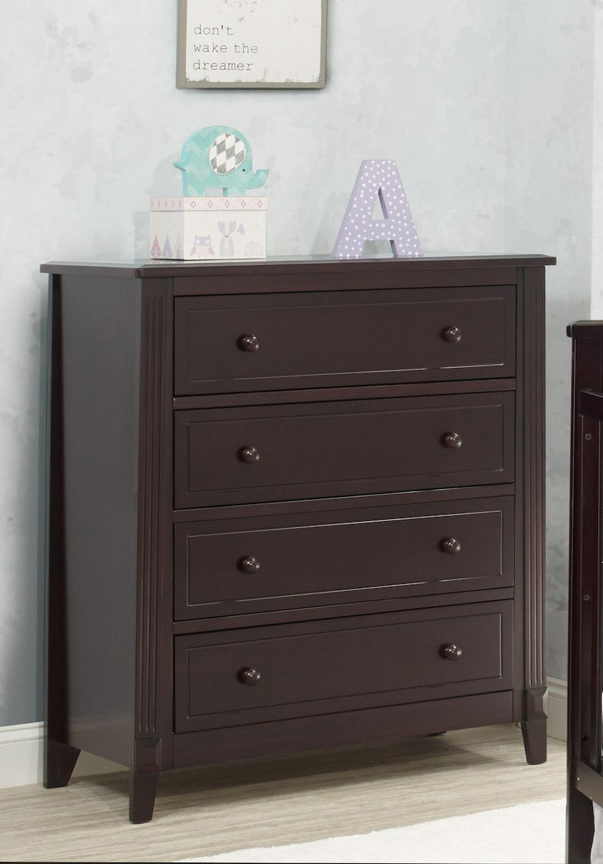 Sorelle Berkley 4 Drawer Dresser (Rta) in Espresso- Bambi Baby