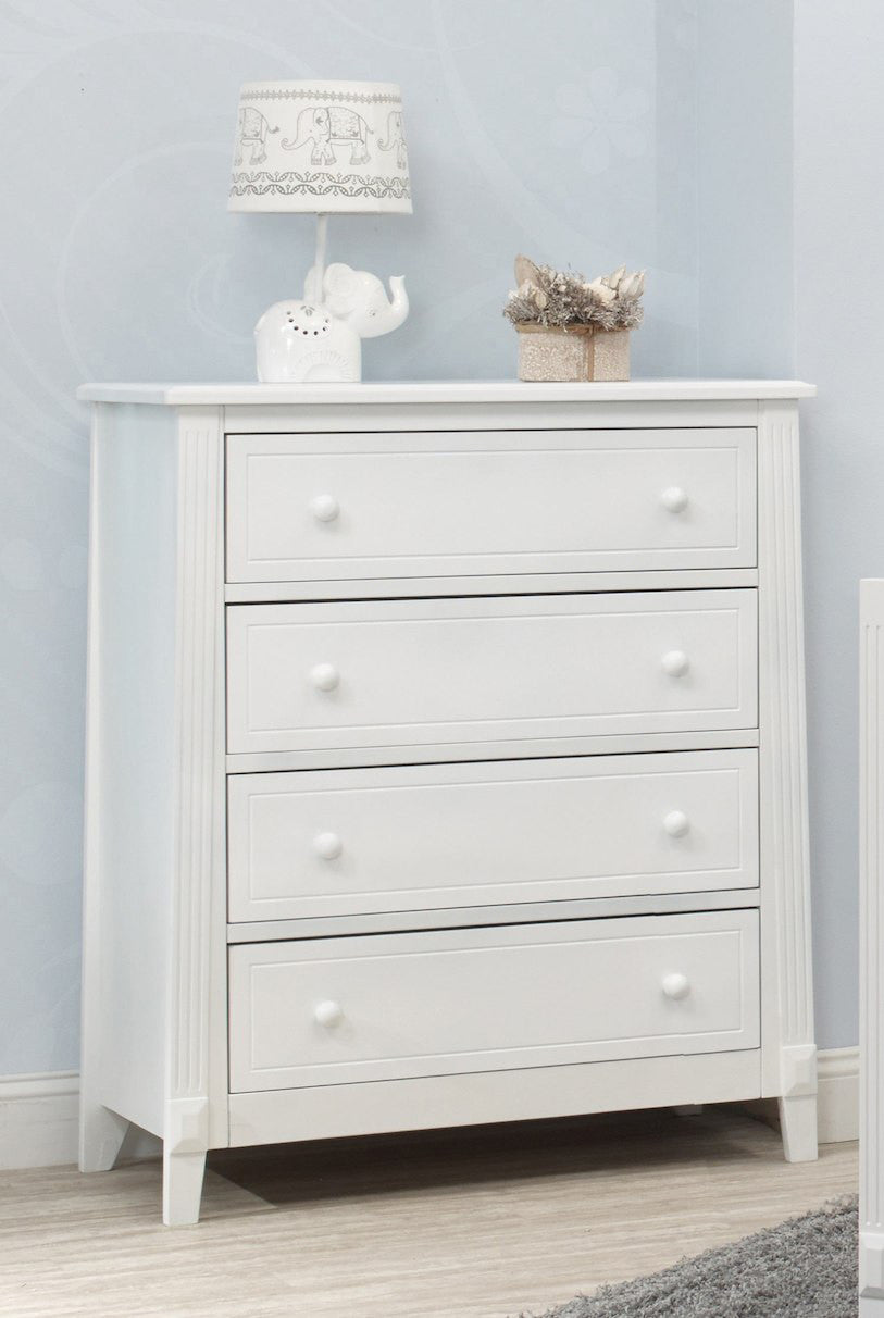 Sorelle Berkley 4 Drawer Dresser (Rta) in White- Bambi Baby