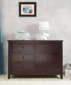 Espresso Wood Sorelle Berkley Double Dresser - Nursery Room Setting | Bambi Baby