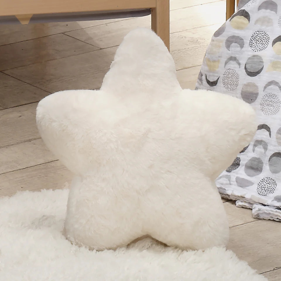 Lambs & Ivy Goodnight Moon Star Pillow Plush - Ultra Soft Creamy White- Bambi Baby