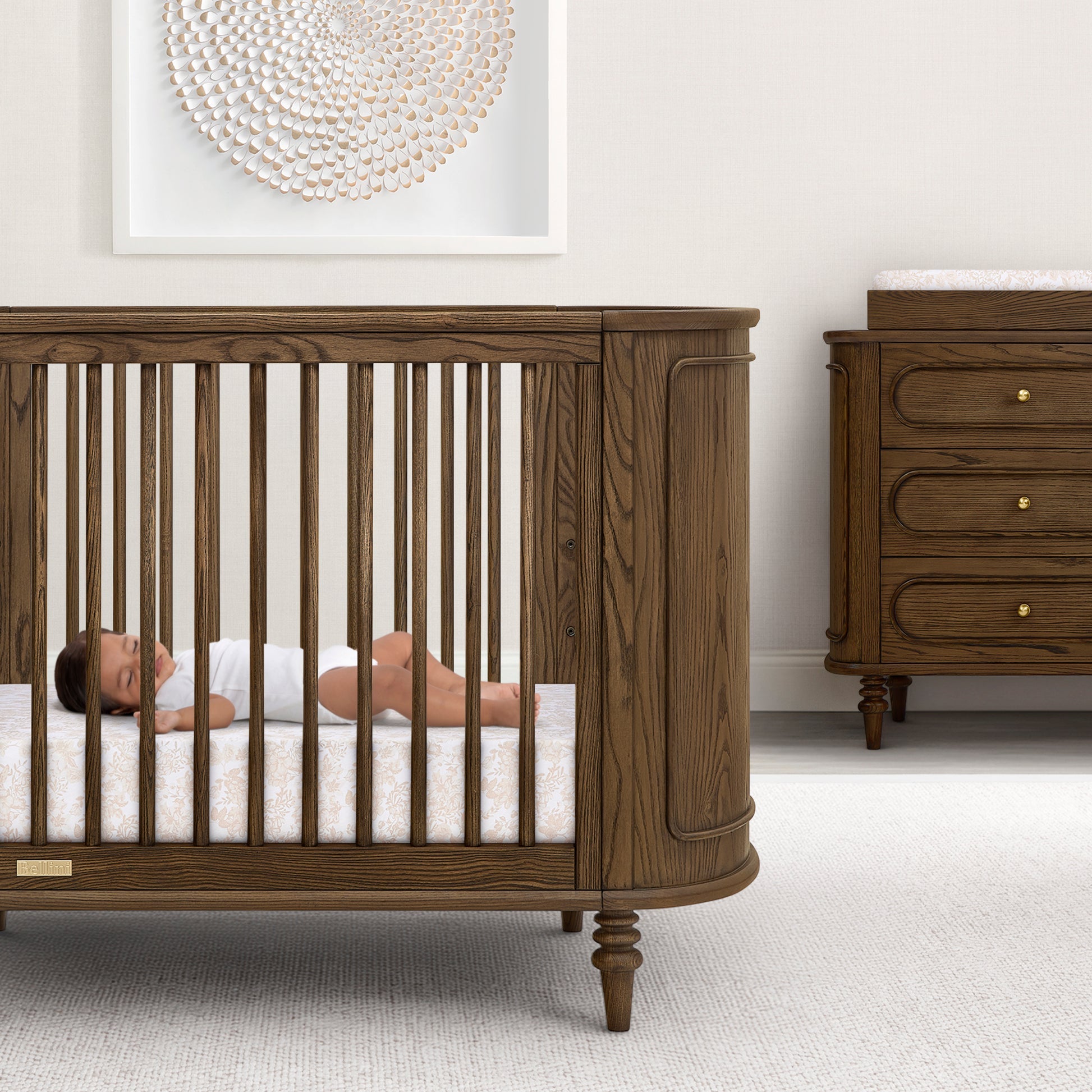 Bellini Oval Organic Jersey Cotton Crib Sheet and Changing Pad Cover Set- Bambi Baby