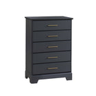 Graphite Solid Wood Natart Taylor 5 Drawer Dresser - Front View | Bambi Baby