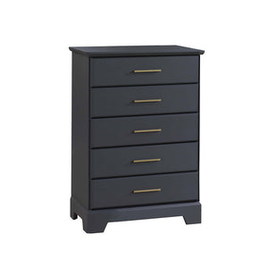 Graphite Solid Wood Natart Taylor 5 Drawer Dresser - Front View | Bambi Baby