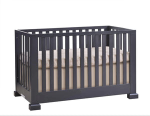 Graphite Solid Birch Natart Taylor Island Convertible Crib - Front Angle | Bambi Baby