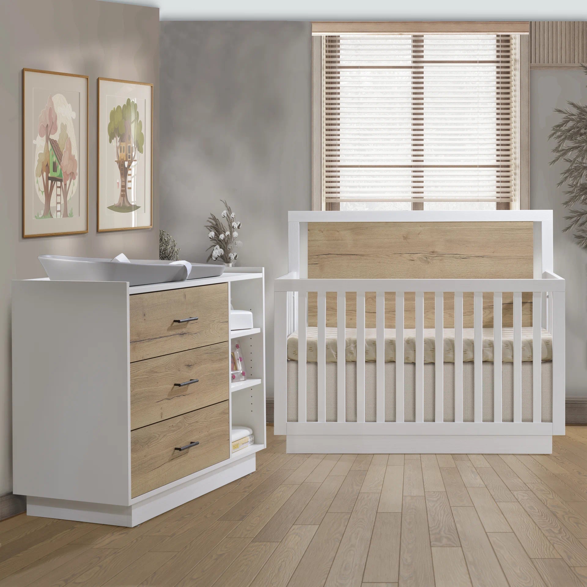Tulip Tito Crib-to-double and Combo Dresser- Bambi Baby
