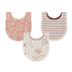 Crane Baby Violet Floral Cotton Baby Bib Set (3 Pack)