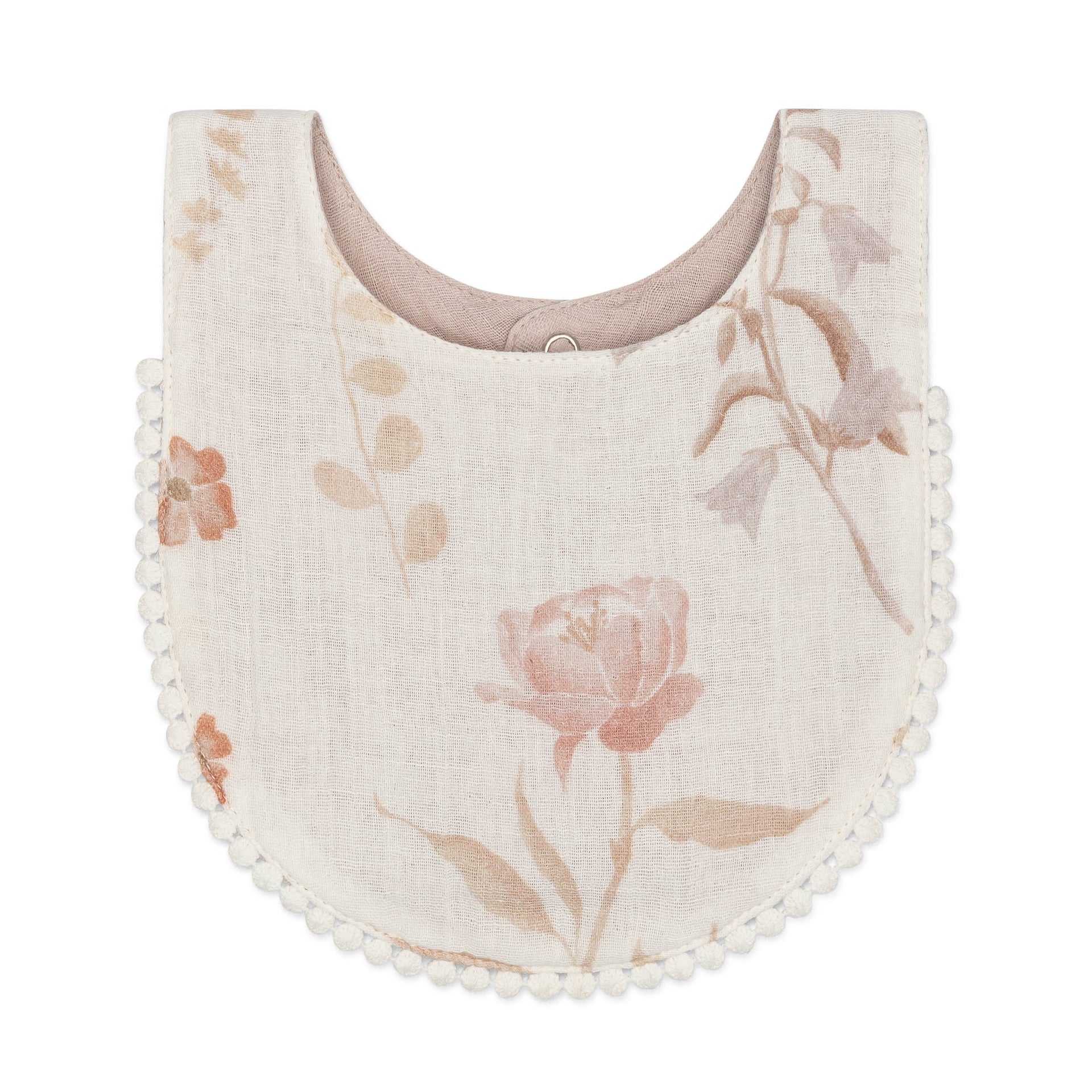 Crane Baby Violet Floral Cotton Baby Bib Set (3 Pack)- Bambi Baby