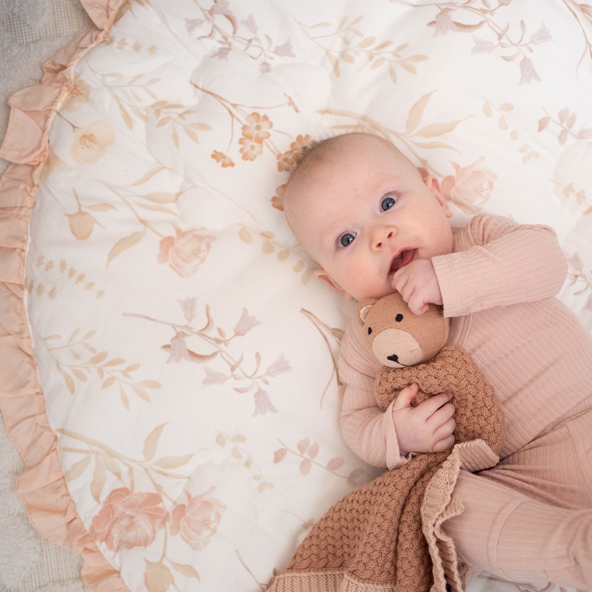 Crane Baby Violet Knitted Teddy Bear Lovie Blanket- Bambi Baby