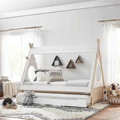 Cama tipi + cama nido Ti Amo Sierra en blanco/natural- Bambi Baby