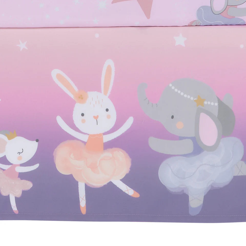 Bedtime Originals Tiny Dancer 3-Piece Ballet Baby Crib Bedding Set - Elephant- Bambi Baby