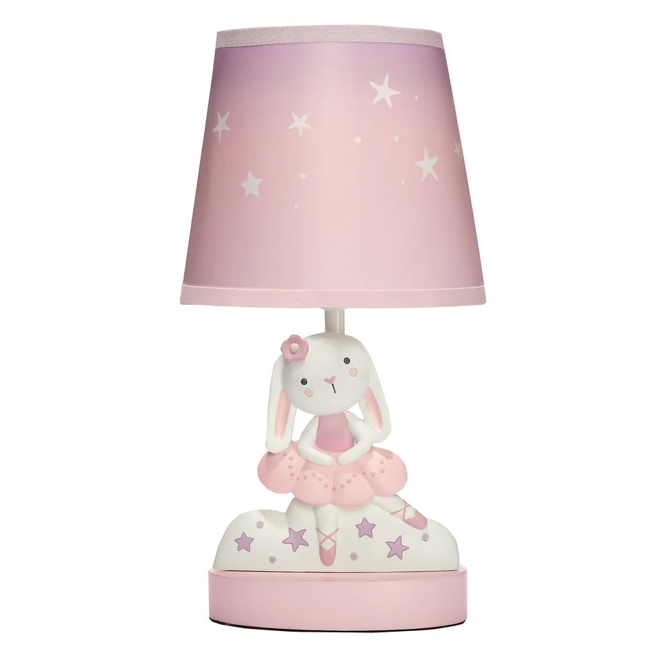 Bedtime Originals Tiny Dancer Bunny & Stars Pink Nursery Lamp with Shade & Bulb- Bambi Baby