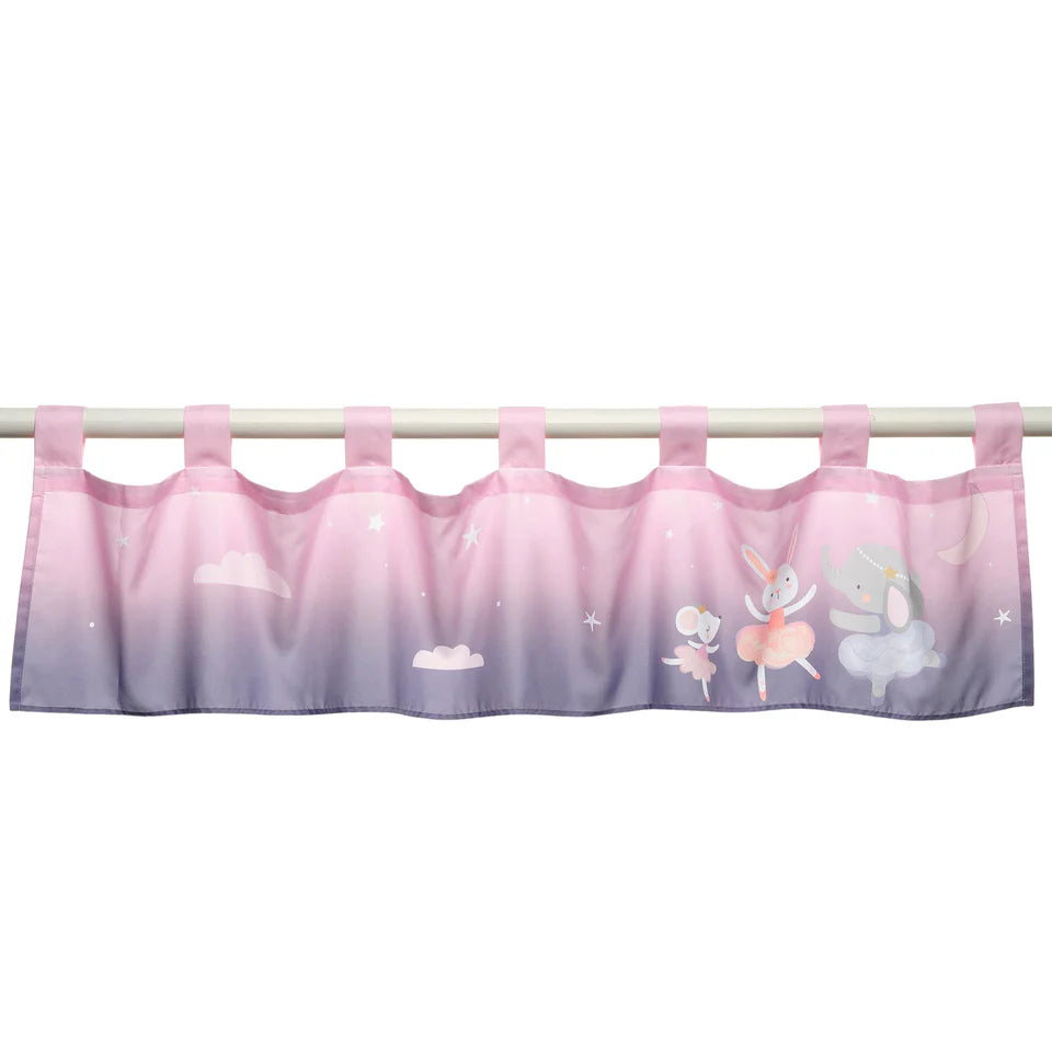 Bedtime Originals Tiny Dancer Ballet Animals Window Valance - Pink/Purple- Bambi Baby