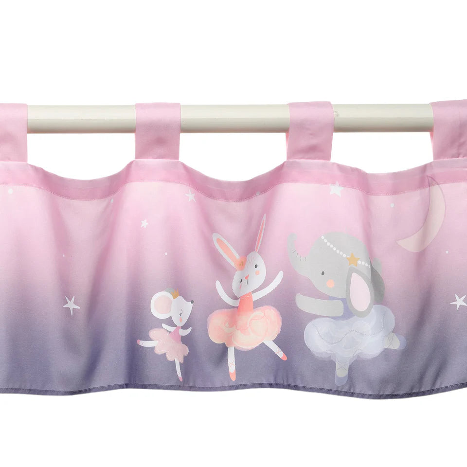 Bedtime Originals Tiny Dancer Ballet Animals Window Valance - Pink/Purple- Bambi Baby