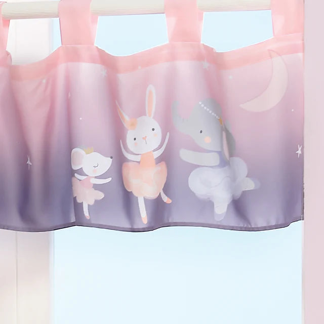 Bedtime Originals Tiny Dancer Ballet Animals Window Valance - Pink/Purple- Bambi Baby