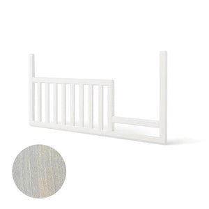 Aqua Gray Wood Silva Toddler Rail with Ash Finish Swatch - Front View | Bambi Baby