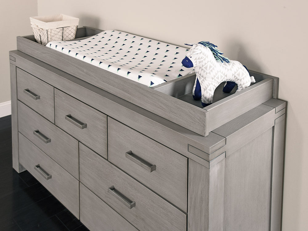 Oxford Piermont Collection Changing Topper in Rustic Stonington Gray- Bambi Baby