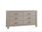 Dove Solid Ash Wood Natart Toscano King Dresser 6-Drawer - Angled Front View | Bambi Baby
