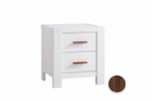 White Natart Toscano GREENGUARD Gold Nursery Nightstand Walnut Swatch - Front Angle | Bambi Baby