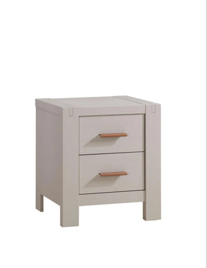 Dove Solid Ash Natart Toscano Nursery Nightstand Two-Drawer - Angled View | Bambi Baby