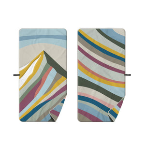 Dunes Microfiber Quick-Dry Beach Towel, Front & Reverse Flat Lay, Mountain Stripe Print | Bambi Baby