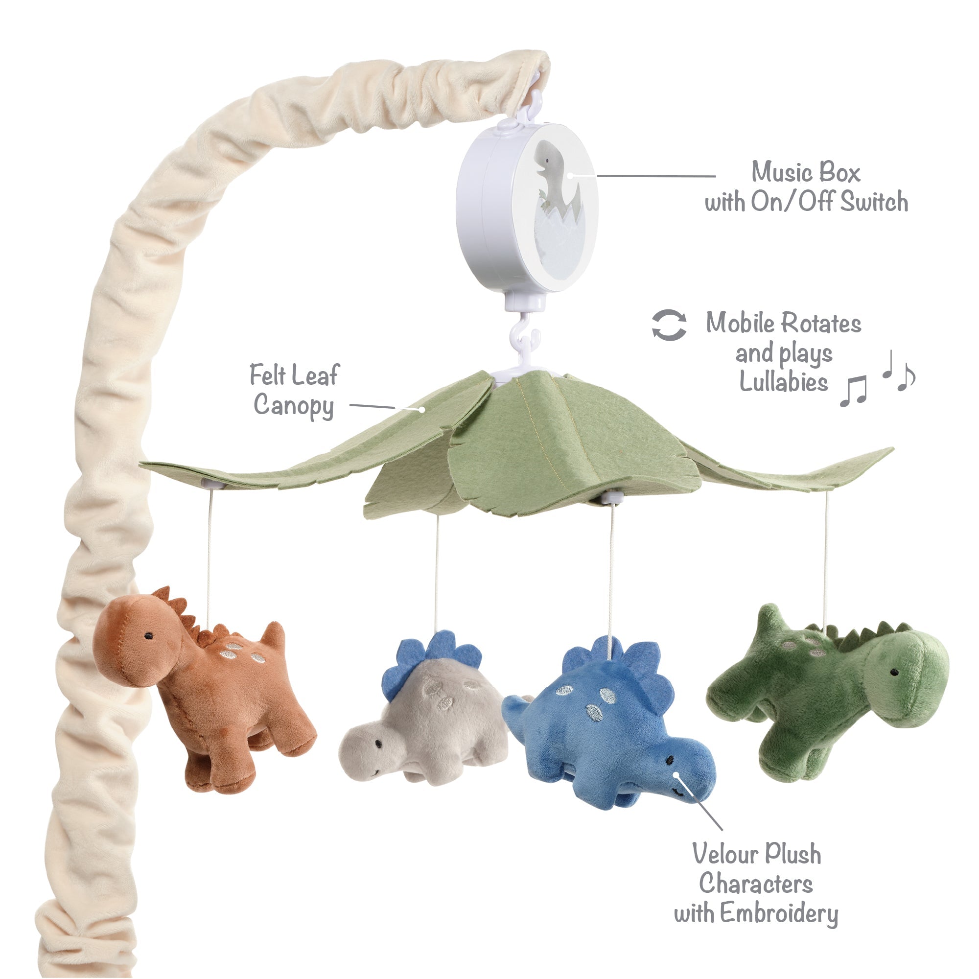 Lambs & Ivy Dino-Might Musical Baby Crib Mobile Toy – Bambi Baby