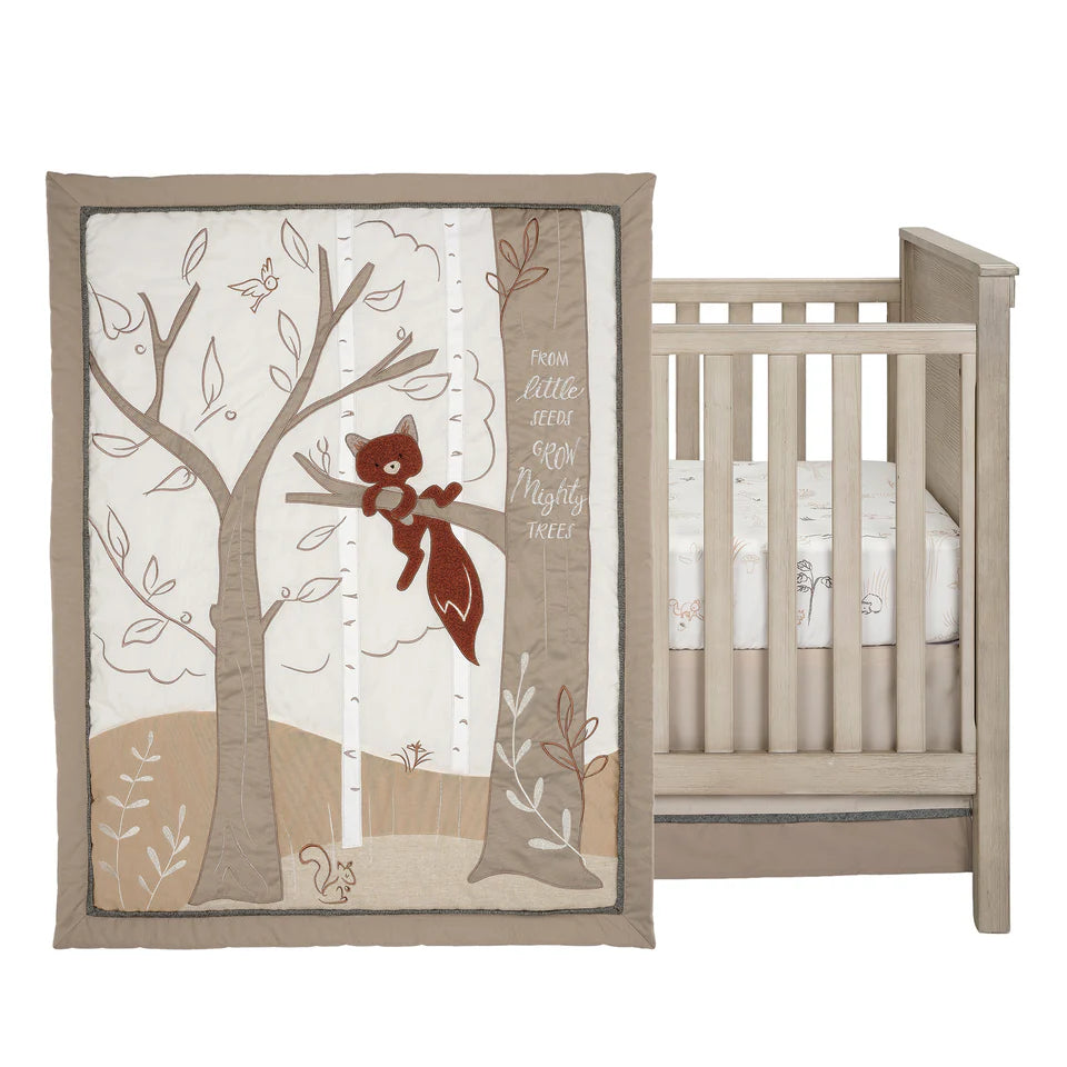 Lambs & Ivy Treetop Fox Woodland Tree Nursery 3-Piece Baby Crib Bedding Set- Bambi Baby