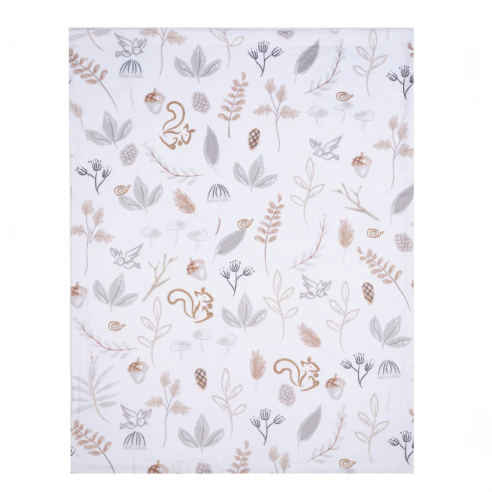 Lambs & Ivy Treetop Fox Woodland/Forest Minky/Faux Shearling Fleece Baby Blanket- Bambi Baby