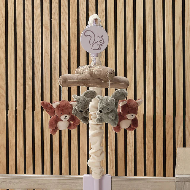 Lambs & Ivy Treetop Fox & Squirrel Woodland Musical Baby Crib Mobile Soother Toy- Bambi Baby