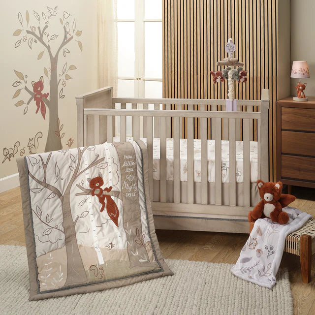 Lambs & Ivy Treetop Fox Woodland Breathable Cotton Fitted Crib/Toddler Sheet- Bambi Baby